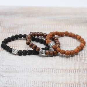 Armband i trä med Buddha-berlock - produktbild 2