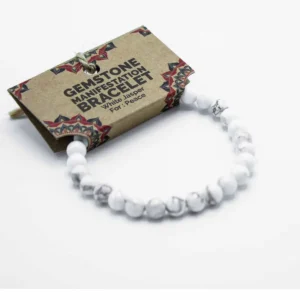 Armband i vit jaspis för manifestation och inre frid - produktbild 2