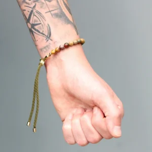 Armband med ädelstenssnören i Picasso-jaspis och 18K förgylld justerbar låsning - produktbild 3