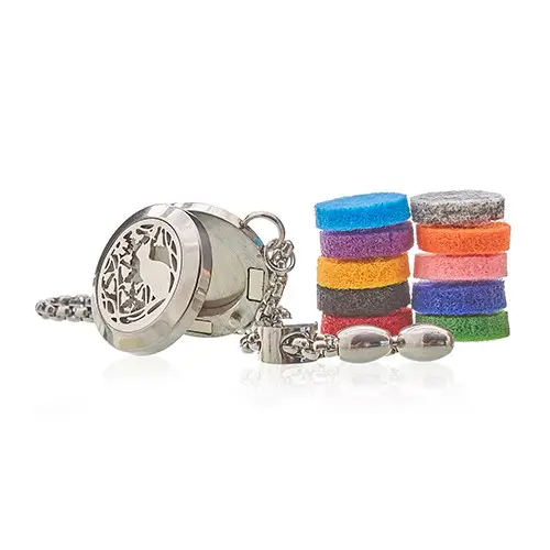 Armband med aromaterapidoft – Katt och blommor, 20 mm - produktbild 3