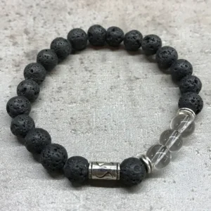 Armband med lavasten och bergkristall Tribal Rock - produktbild 2