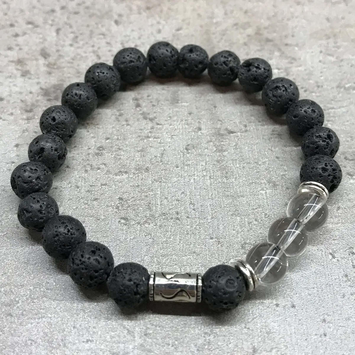 Armband med lavasten och bergkristall Tribal Rock - produktbild 2