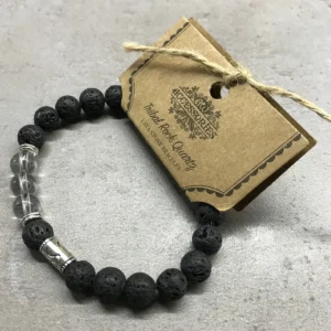 Armband med lavasten och elefantmotiv - produktbild 2