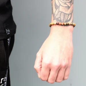 Armband med tigeröga och 18K guldförgylld justerbar snodd - produktbild 3