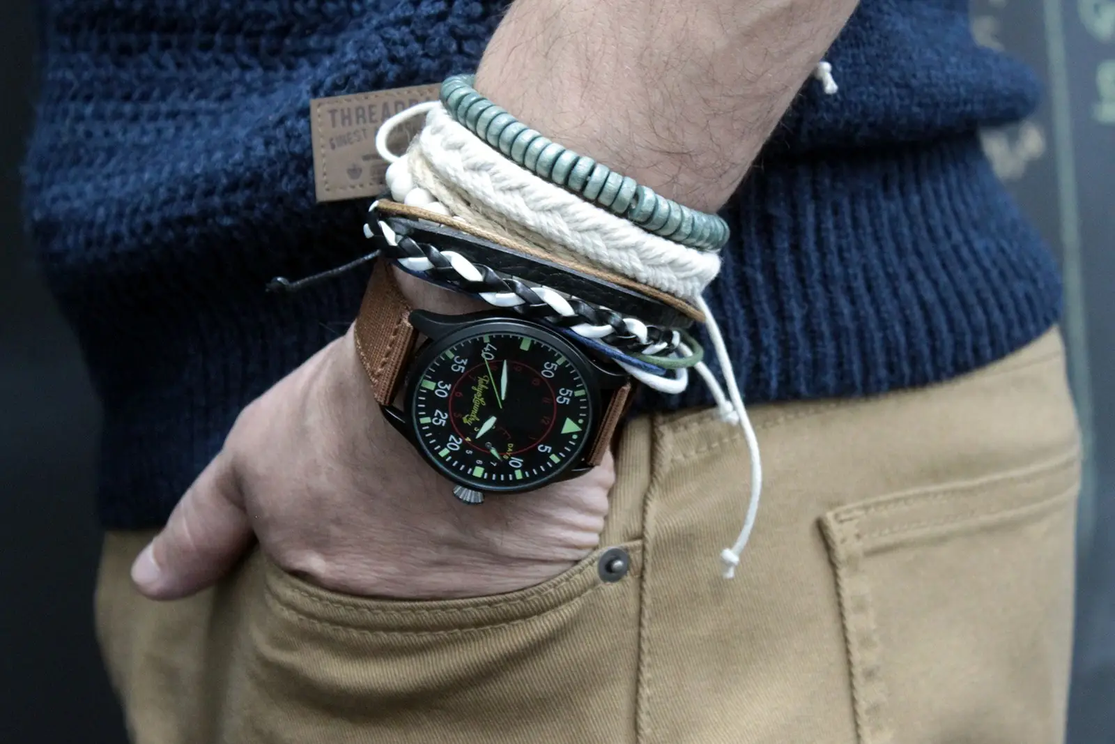 Armbandset för herr i mörka jordtoner - produktbild 7