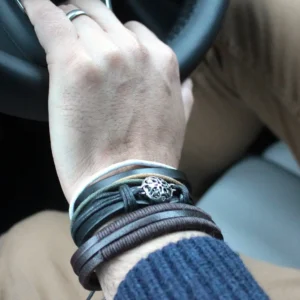 Armbandset för herr i mörka jordtoner - produktbild 9