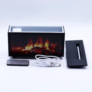 Aromadiffusor med flamm-effekt och fågelsång, svart USB - produktbild 2