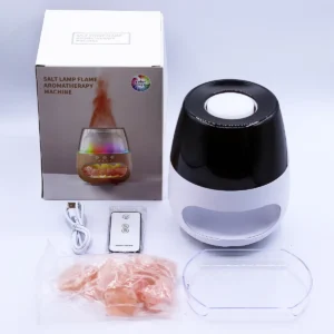 Aromadiffusor med saltstensdesign och flammande ljuseffekt USB - produktbild 3