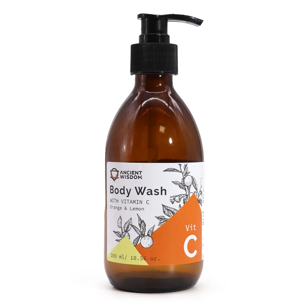 Flaska med aromaterapeutisk duschtvål med vitamin C, apelsin och citron, 300 ml