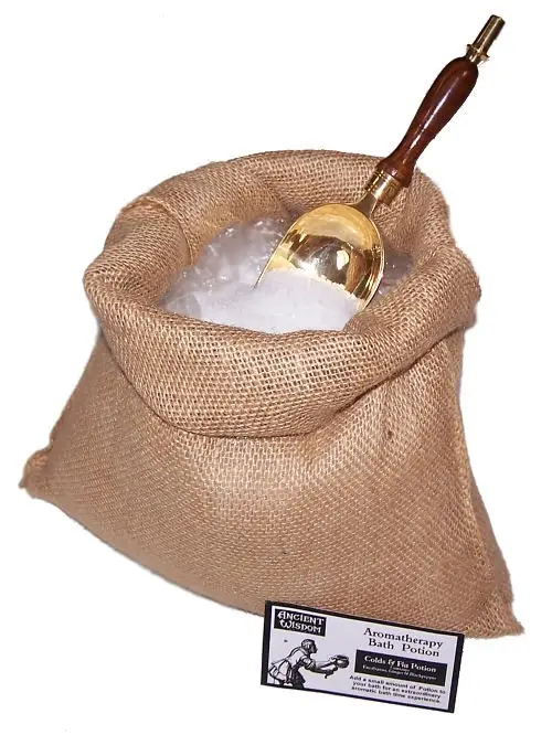 Aromaterapeutiskt badsalt mot förkylning och influensa i jutesäck 7 kg - produktbild 2