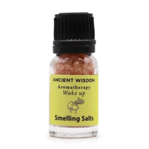 Flaska med Wake Up aromaterapi doftsalt och Himalayasalt