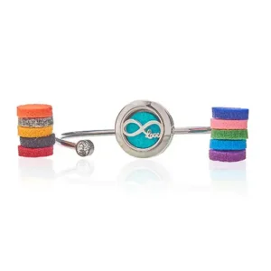 Aromaterapiarmband med kristall och evighetssymbol – 20 mm - produktbild 3