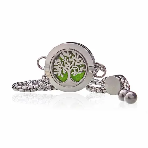 Aromaterapiarmband med livets träd i rostfritt stål 20 mm - produktbild 4