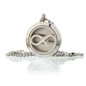 Aromaterapihalsband Infinity Love 25 mm i rostfritt stål - produktbild 2