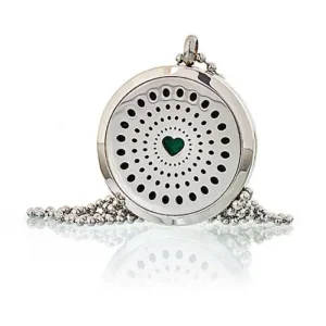 Aromaterapihalsband med diffusor i rostfritt stål, diamantformat hjärta 30 mm - produktbild 2