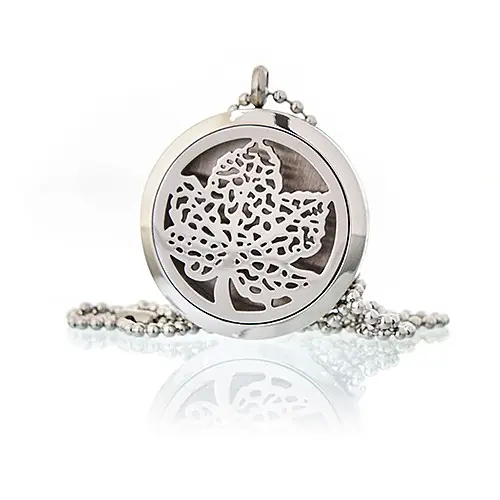 Aromaterapihalsband med lövmotiv 30 mm - produktbild 2