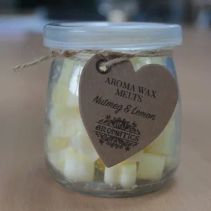 Aromatiska sojavaxsmältor med muskot och citron i glasburk - produktbild 2