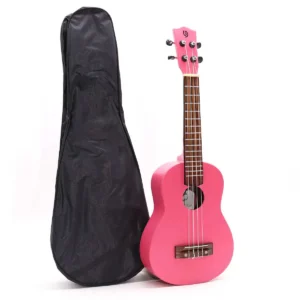 Artisan Made ukulele med ljusrosa finish och 4 strängar - produktbild 4