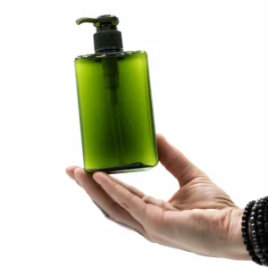 Återanvändbar dispenserflaska 450 ml i grön plast - produktbild 5