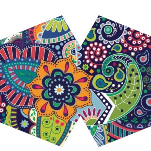 Återanvändbar modeansiktsmask i bomull med färgstarkt mönster Funky Swirls