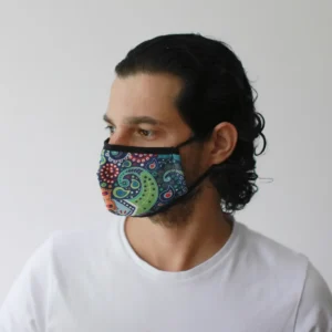 Återanvändbar modeansiktsmask i bomull med mönster Funky Swirls för vuxna - produktbild 4