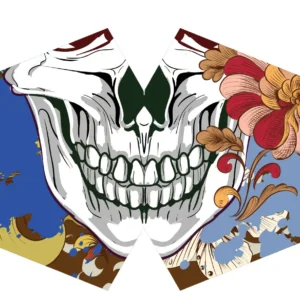 Färgglad återanvändbar ansiktsmask med Calavera-skelett och blommönster