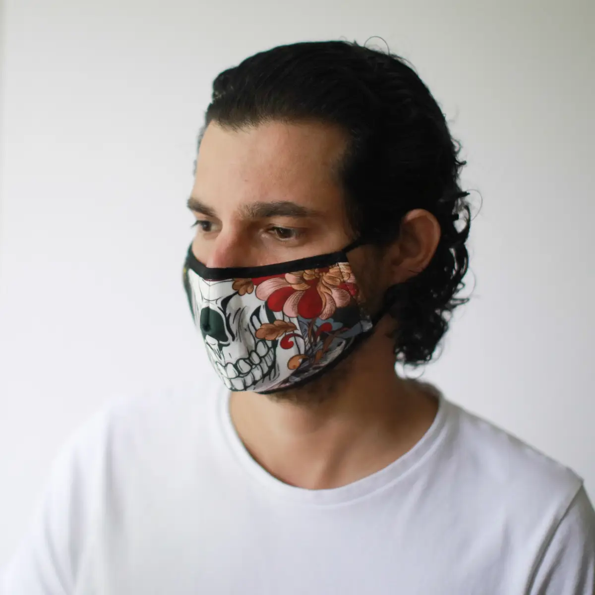 Återanvändbar modeansiktsmask med färgglad Calavera-design för vuxna - produktbild 4