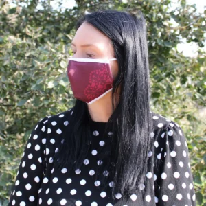 Återanvändbar modeansiktsmask med PM2.5-filter i rött mandalamönster för vuxna - produktbild 6