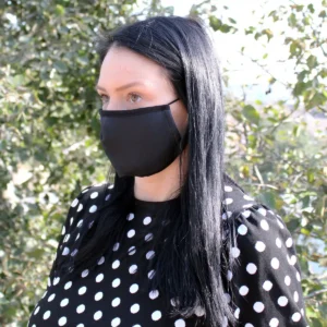 Återanvändbar modeansiktsmask med PM2.5-filter, svart med FBI-tryck - produktbild 2