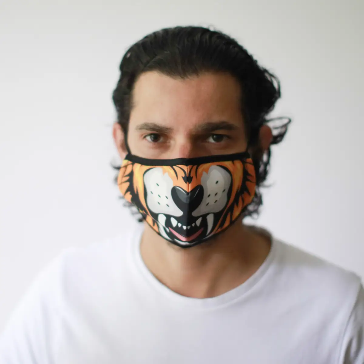 Återanvändbar modeansiktsmask med tigertryck för vuxna - produktbild 2