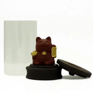Backflow-rökelsebrännare med lyckokatt i tubform - produktbild 2