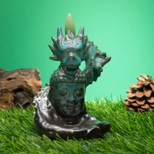 Backflow-rökelsehållare med drake över Buddha i keramik - produktbild 2
