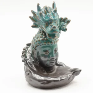 Backflow-rökelsehållare med drake över Buddha i keramik - produktbild 4