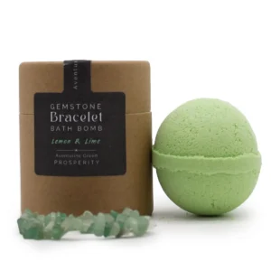 Badbomb med armband av grön aventurin och citrusdoft - produktbild 2