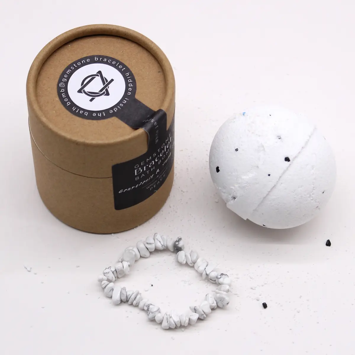 Badbomb med armband av vit jaspis och doft av grapefrukt och ylang-ylang - produktbild 6