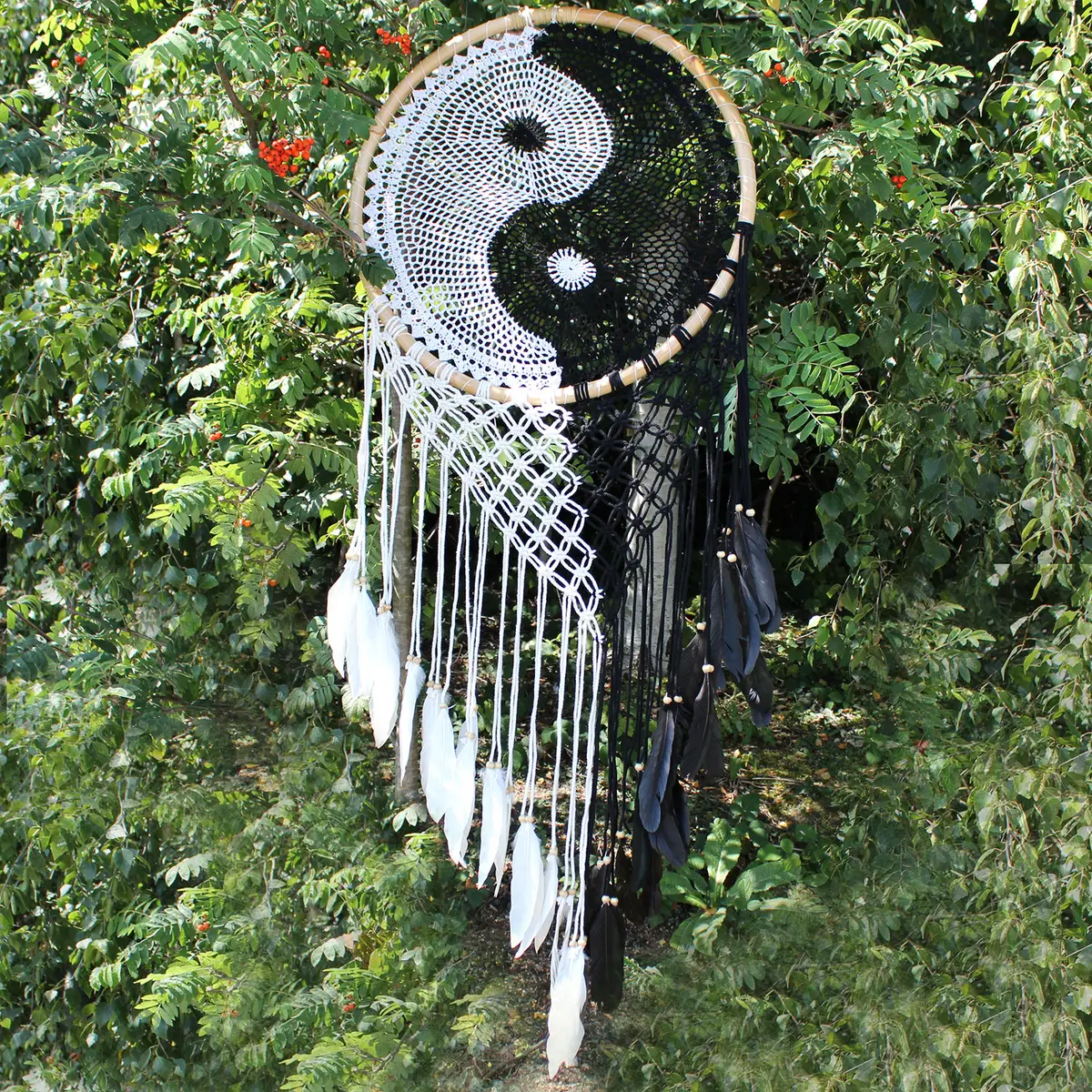 Bali drömfångare extra stor Ying Yang Ø 50 cm - produktbild 2