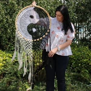 Bali drömfångare extra stor Ying Yang Ø 50 cm - produktbild 5