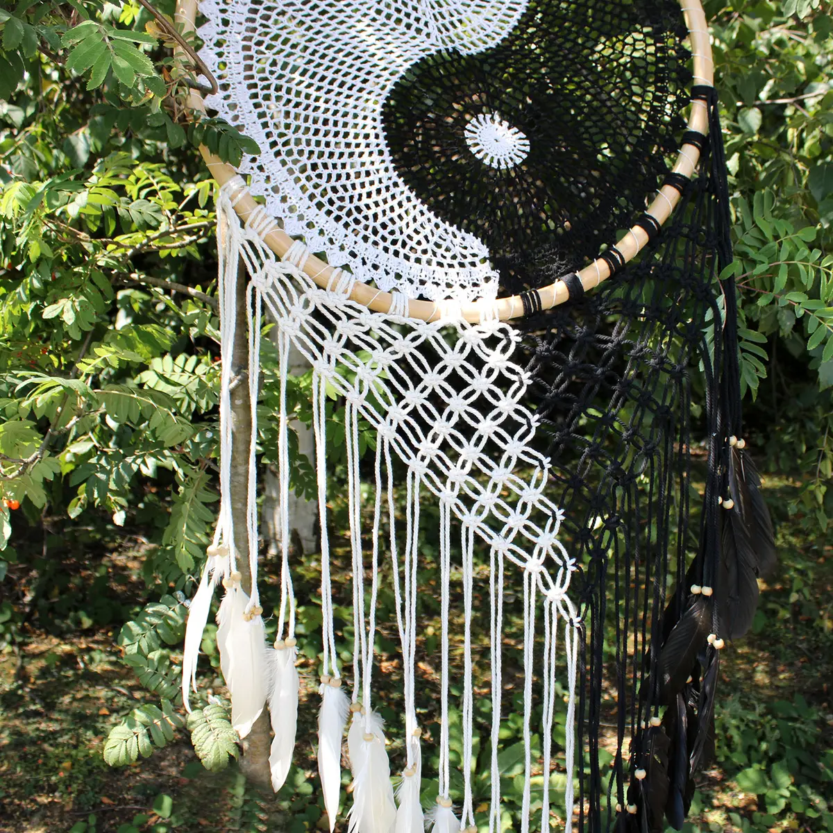 Bali drömfångare extra stor Ying Yang Ø 50 cm - produktbild 6