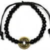 Bali Feng Shui-armband för lycka i svart trä och mynt