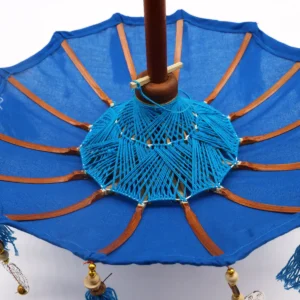 Bali heminredning parasoll i bomull blå 40 cm - produktbild 2