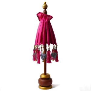 Bali heminredning parasoll i bomull, rosa, 40 cm - produktbild 2