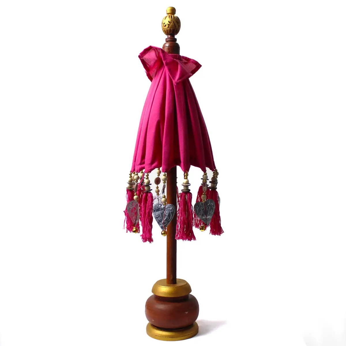 Bali heminredning parasoll i bomull, rosa, 40 cm - produktbild 2