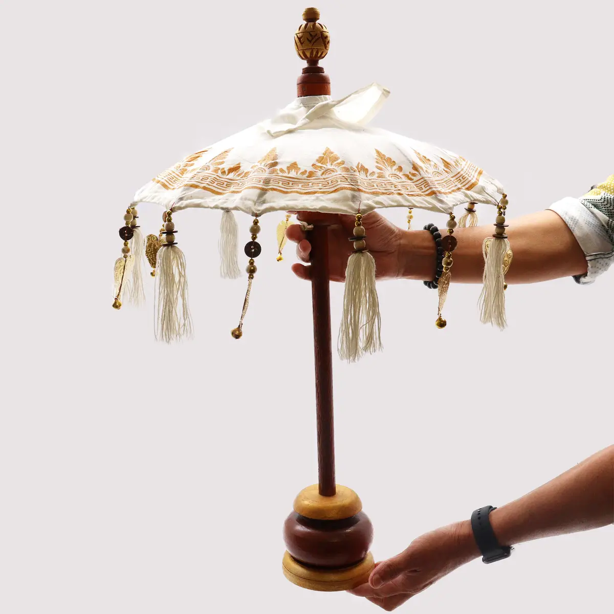 Bali heminredning parasoll i bomull, rosa, 40 cm - produktbild 3