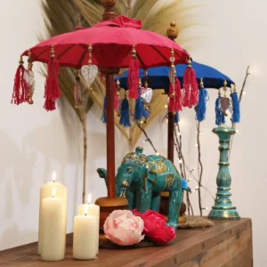 Bali Heminredning Parasoll i bomull turkos 40 cm - produktbild 2