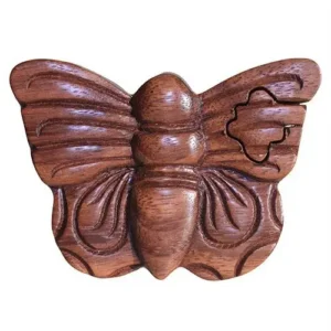 Bali Magic Box fjärilsformad träpussellåda - produktbild 3