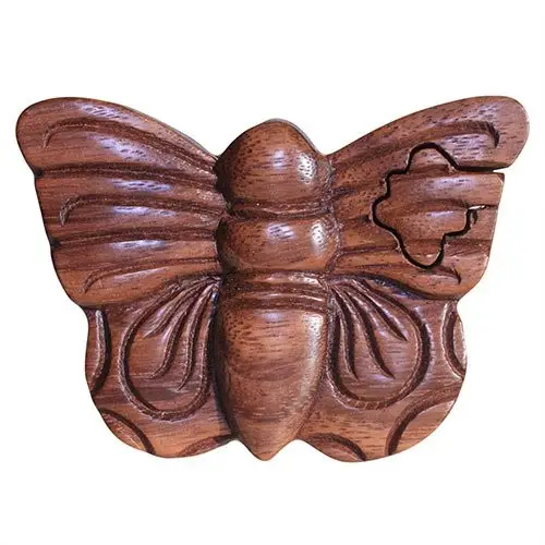 Bali Magic Box fjärilsformad träpussellåda - produktbild 3