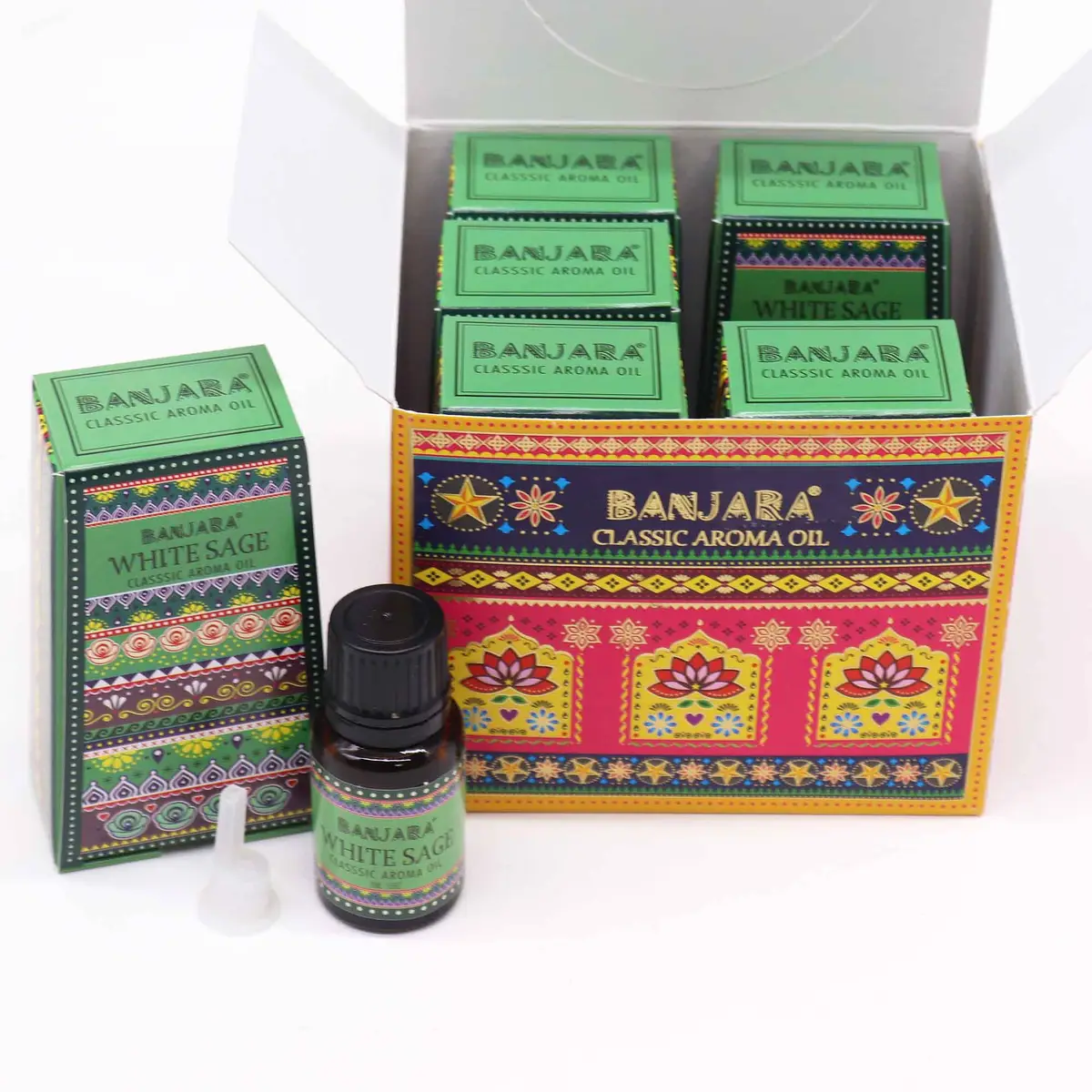Banjara indisk doftolja 10 ml vit salvia - produktbild 2