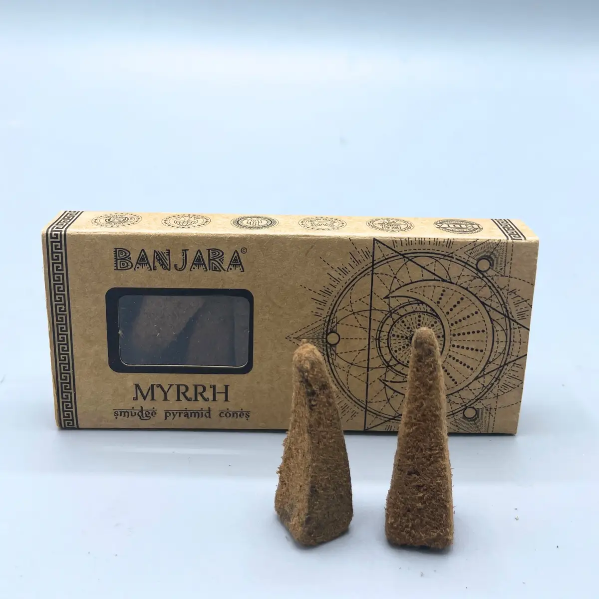 Banjara Smudge Pyramidkoner med Myrra, 10-pack - produktbild 2