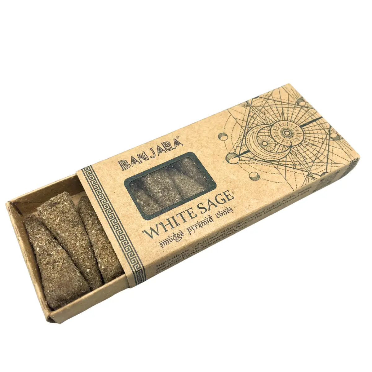 Banjara Smudge Pyramidkoner med vit salvia - produktbild 2