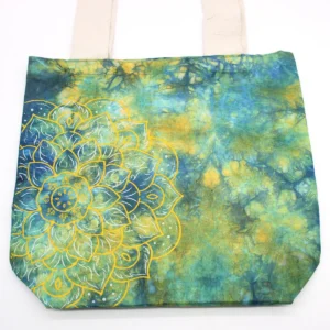 Batikkamönstrad bomullsväska med mandalamönster 38x42x12 cm - produktbild 3